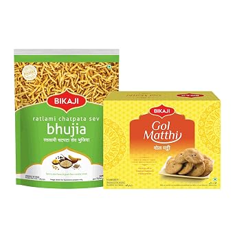 BIKAJI Gol Mathri & Chatpata Sev Indian Snack Combo 800g