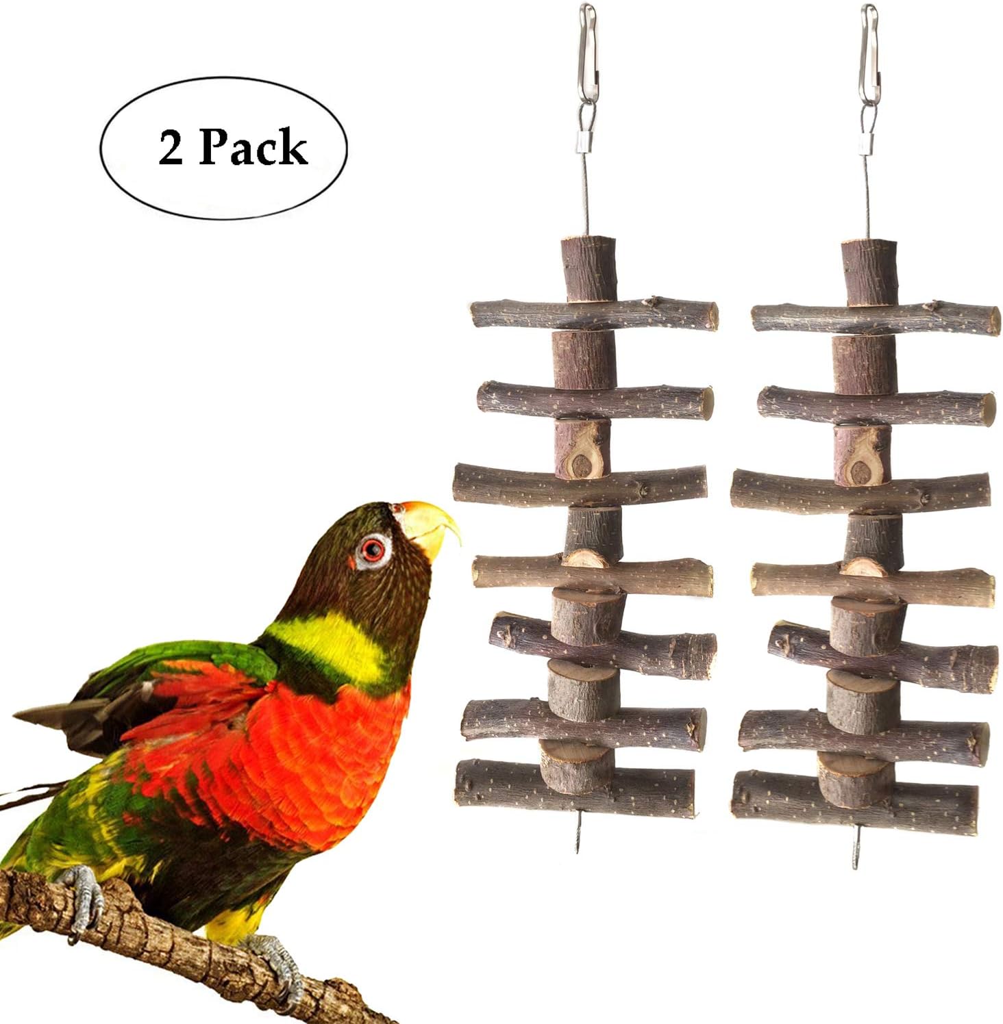 BWOGUE Small Animal and Bird Chew Sticks,Natural Apple Branch Chew Toys Teeth Shred Clean Tool (Two Piece)