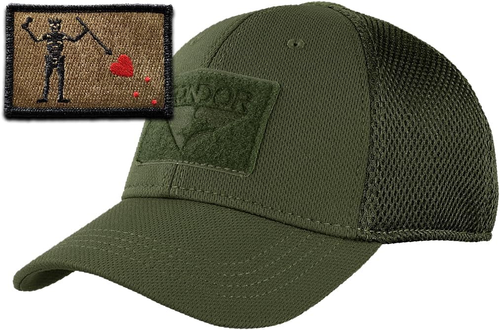 Condor MESH Fitted Tactical Cap Bundle - Blackbeard - Choose Size/Color
