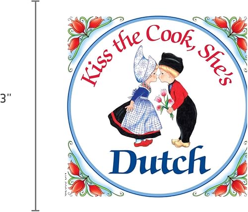 Miniatura 2 de Azulejo magnético de recuerdo holandés (Kiss Dutch Cook)