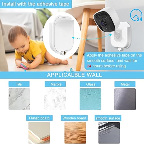 Miniatura 4 de Paquete de 2 soportes para monitor de bebé Tapo para cámara de seguridad interior Tapo C100C101C110C111 brazo flexible de cuello de cisne, soporte