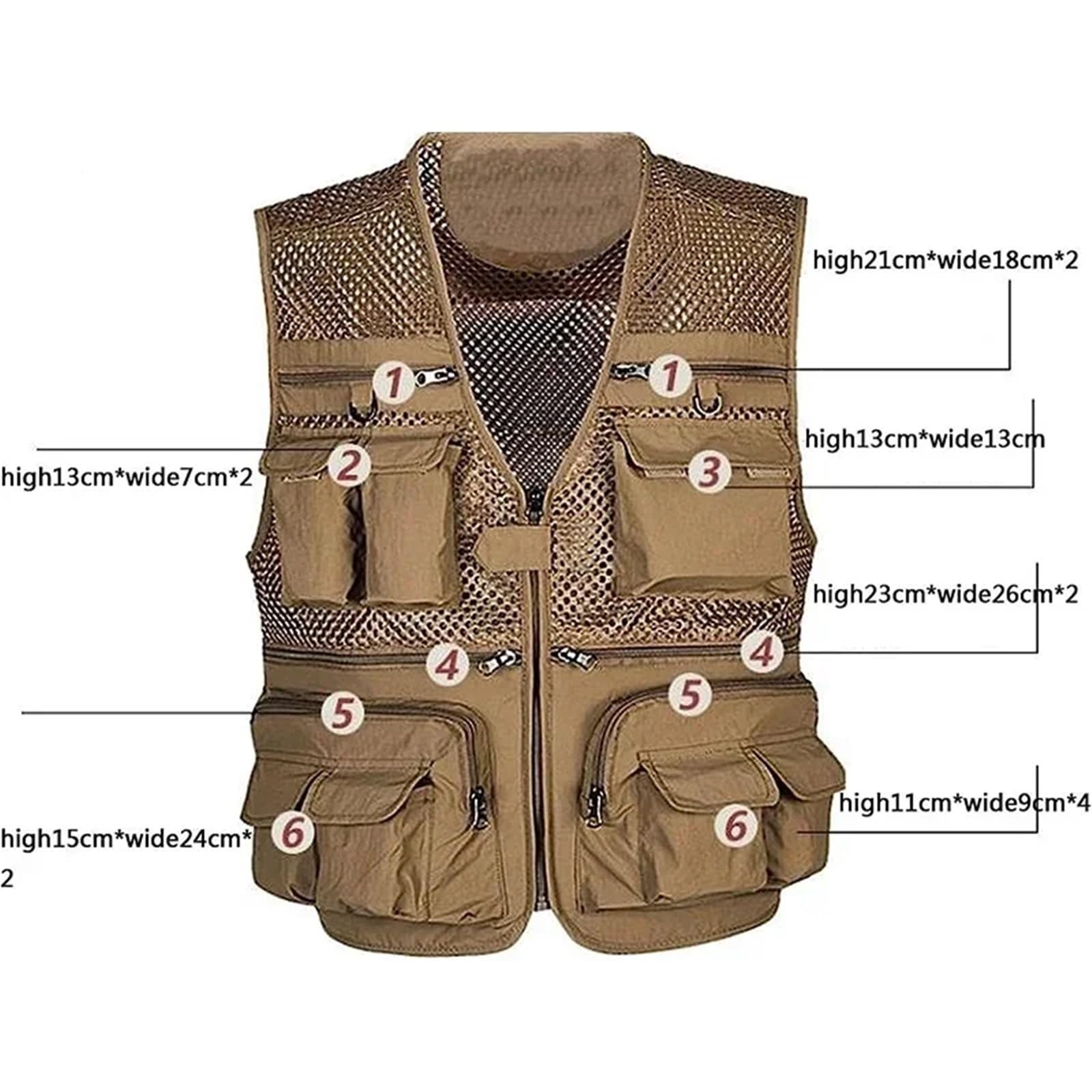 Chaleco multibolsillos for hombre, for verano, camping, trabajo al aire libre, caza, pesca, senderismo, escalada para Pesca