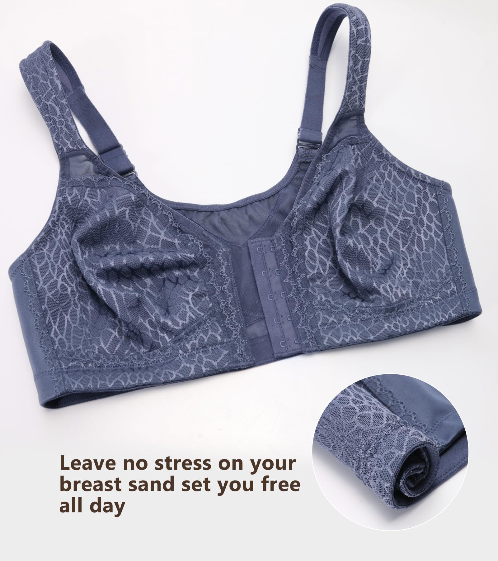 DotVol Femme Soutien-Gorge correcteur de Posture Avant sans Fil Bra Minimiseur Confortable