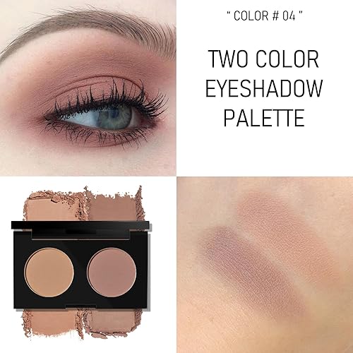 KYDA 2 Color Eyeshadow Palette, Taupe Brown and Matte Nude Eyeshadow Powder, Highly Pigment, Soft and Blendable Makeup for Daily Look -06(04)