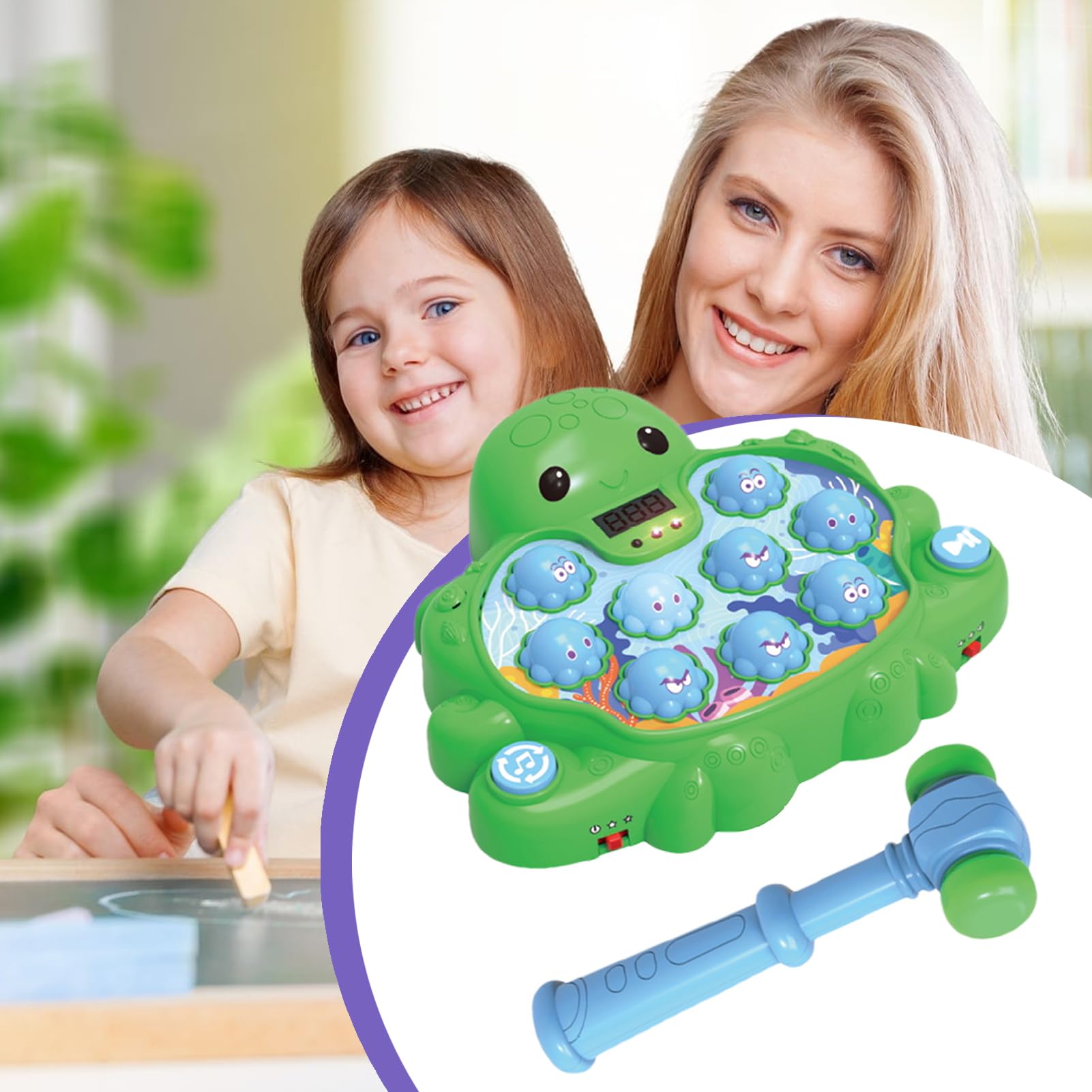 Hau Den Spiel Interaktives Hammer Spiel | Tintenfisch Form Hand Auge Koordination Lernspiel Für Kinder Vorschule Zuhause Unterwegs Mädchen Junge Entwicklung