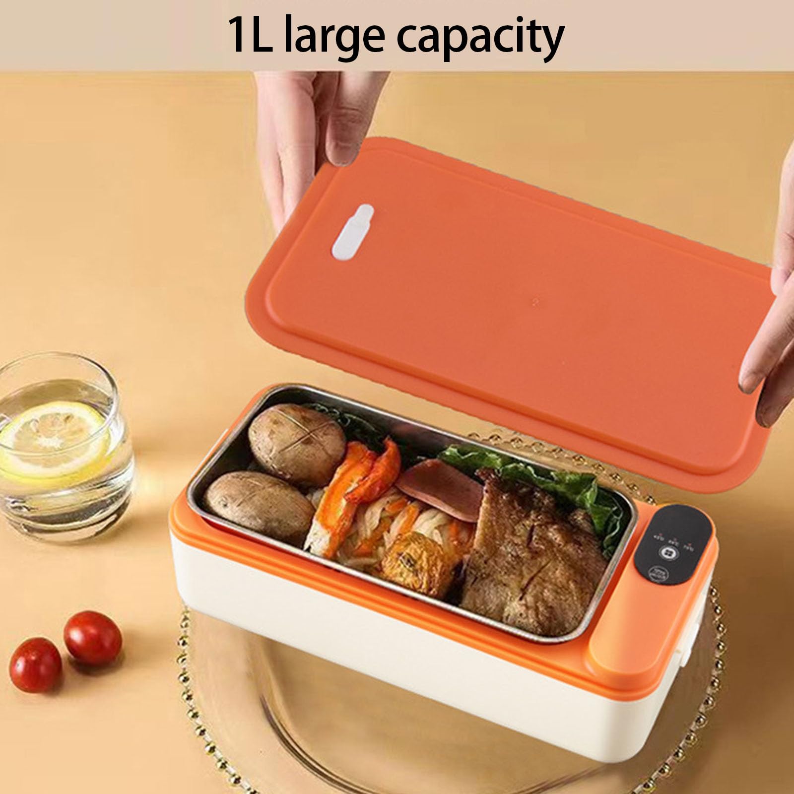 Scatola per il pranzo con riscaldamento elettrico per studenti a batteria ricaricabile con controllo digitale portatile