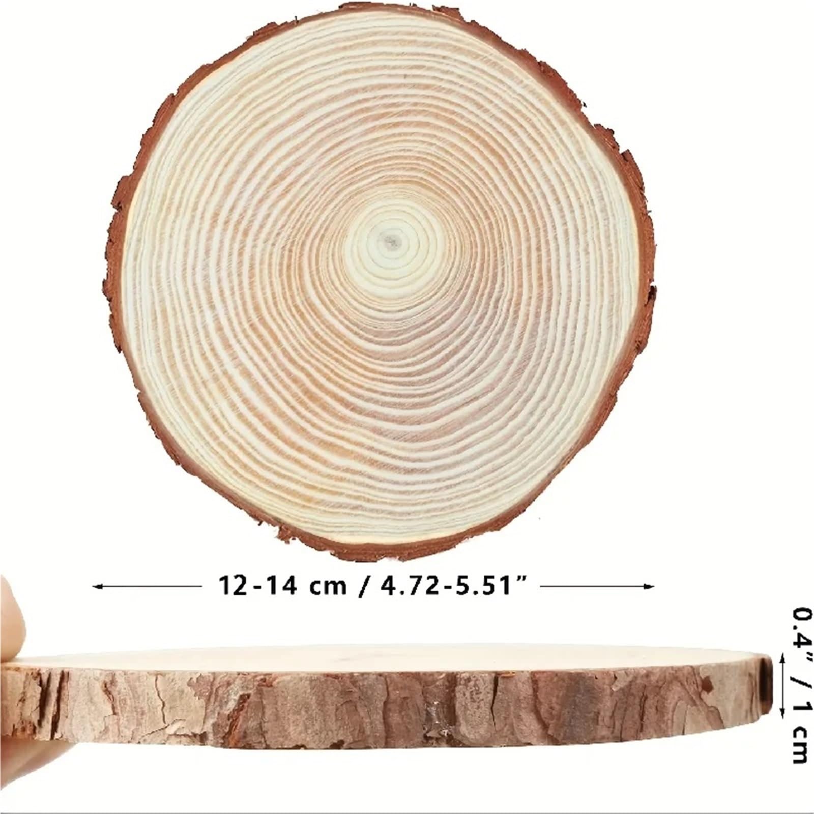 plastry drewna 10 szt. 13 * 1 cm naturalne okrągłe niedokończone plastry drewna sosnowego koła z korą drzewną dyski kłody DIY rzemiosło wesele malowanie