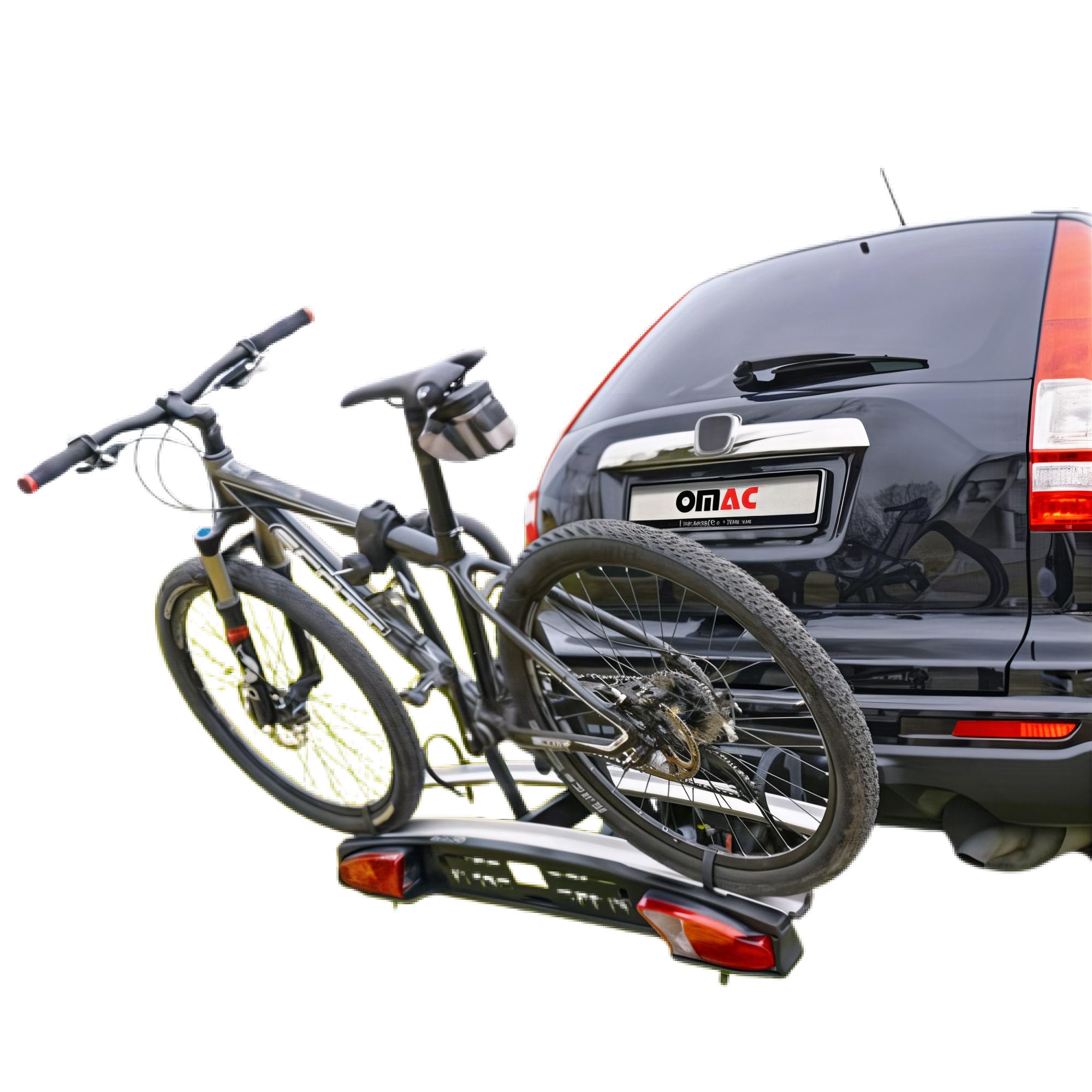 MENABO Portabici Merak Q Gancio Traino Portatutto Posteriore 2 Bici | Portatutto Posteriore Bici Pieghevole Rimovibile Leggero Accessori Cavalletto Bici Alluminio Nero Argento ABE
