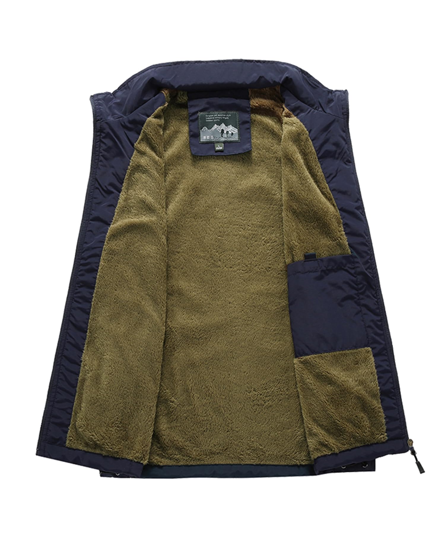 Gilet in Pile da Uomo Invernale Antivento Colletto Rialzato Giacca Senza Maniche Gilet da pesca All'aperto Termico Giubbotto da lavoro Casual Trapuntato Sportivo Cappotto