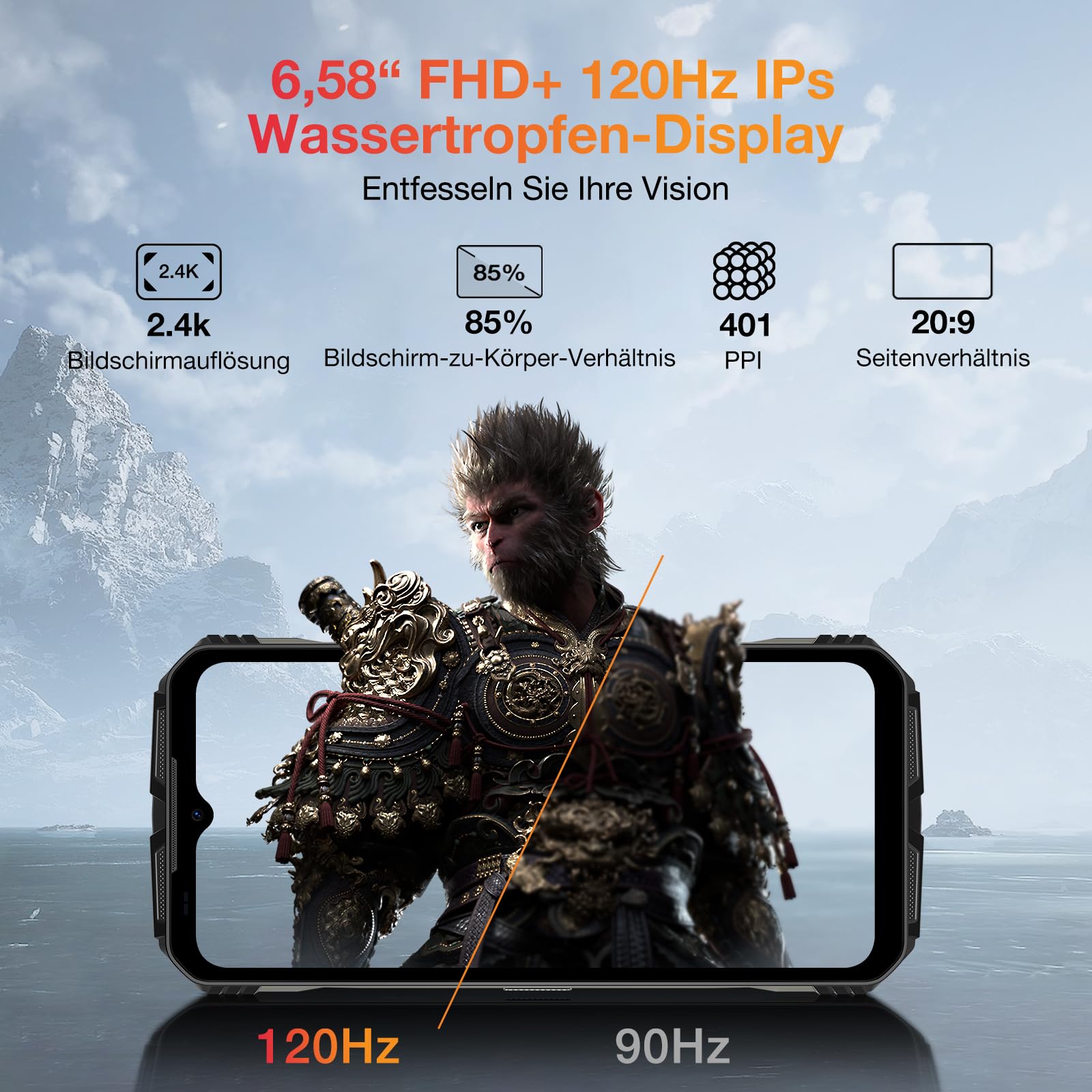 VMAXPRO 5G Outdoor Mobile Phone 512 GB/TF 2TB + 32GB 22000mAh (33W) Android 14 Outdoor Smartphone 6.58 Inch FHD + 120Hz, 108MP + 16MP + 20MP Night Vision Camera, IP68/IP69K Construction Site