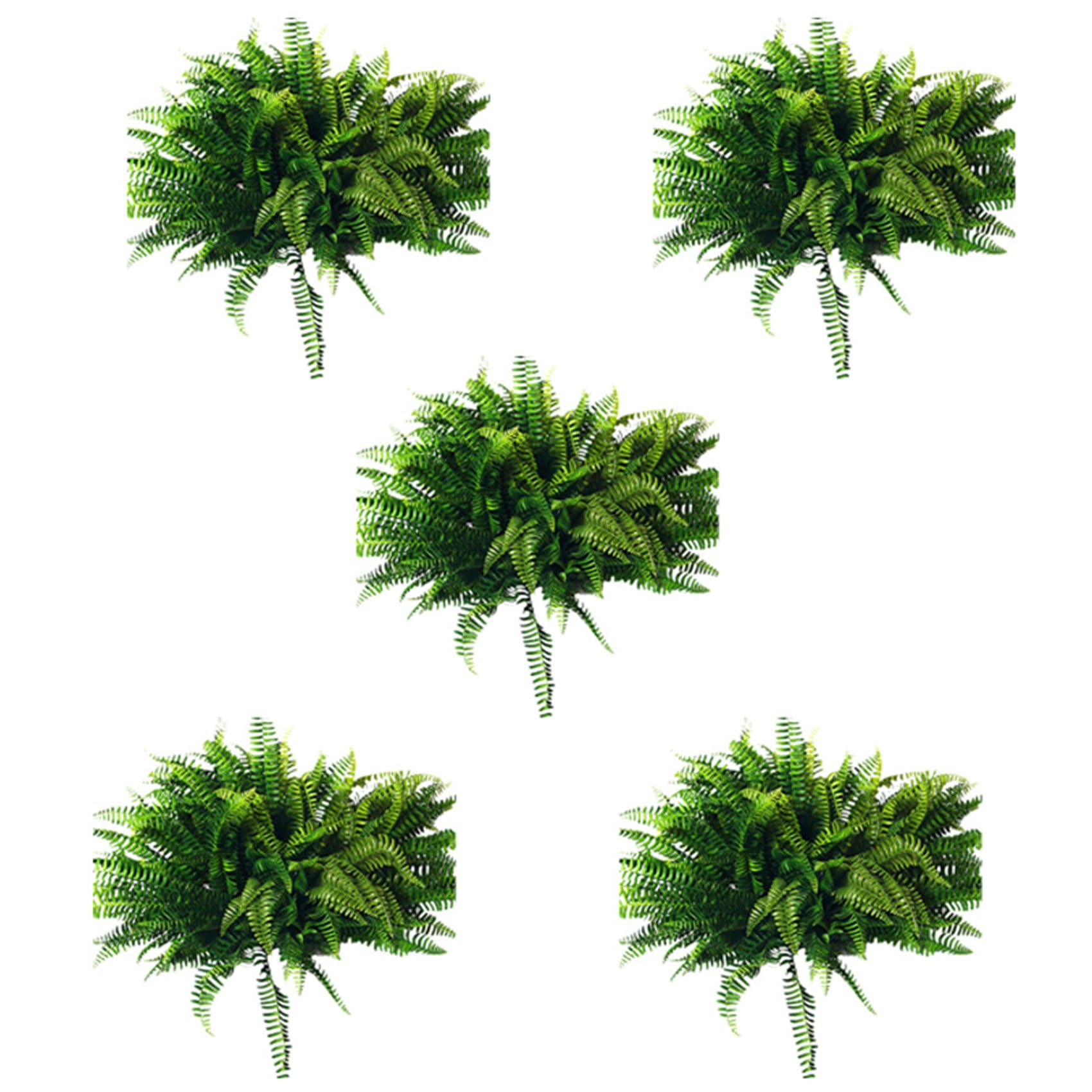 Hndhbfgrt 50Pcs Artificial Boston Fern Bush Plastic Plant Hanging Fake Greenery Home Decor