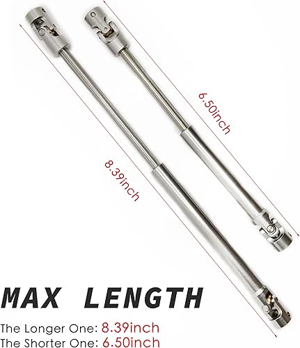 Miniatura 5 de VICRAZZE Eje de transmisión de acero inoxidable de 4.409-6.496 in y 5.433-8.386 in para 1/10 RC Crawler Traxxas TRX6 Axial SCX10 Wraith Capra D90