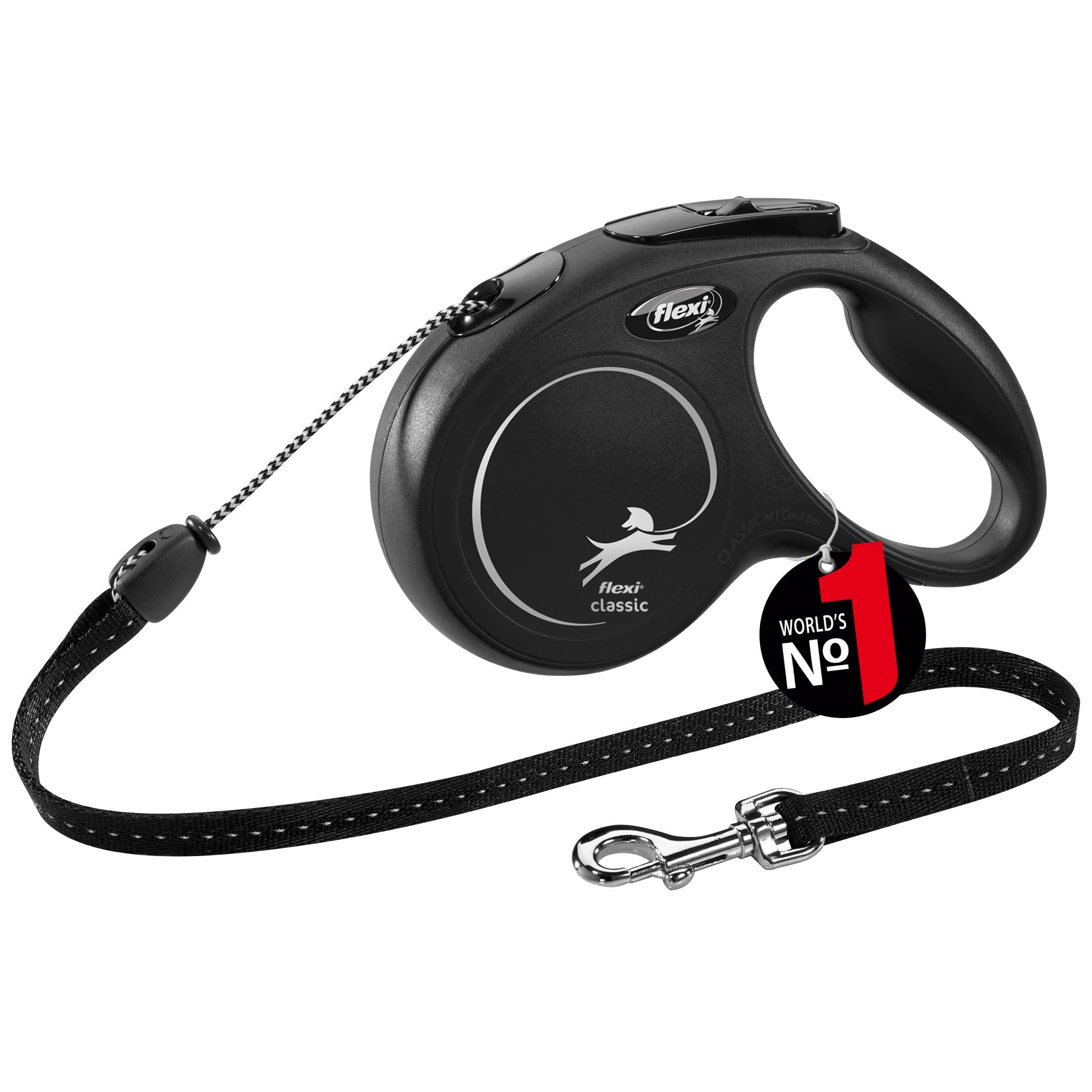 Flexi New Classic Retractable Lead, M Cord 5 M Black