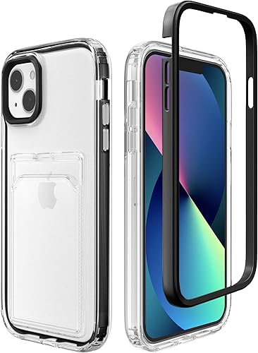 ZCDAYE Funda transparente tipo cartera para iPhone 13 (6.1 pulgadas), funda para iPhone 13 con tarjeterotarjeta, funda delgada y suave de TPU a