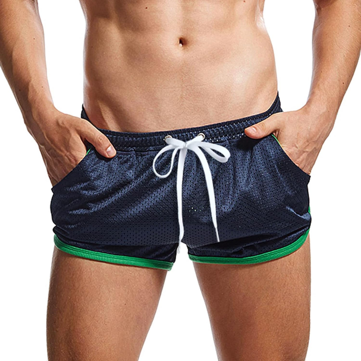 AIMPACT Mens Mesh Shorts Retro 3 Inch Sexy Side Split with Pockets Athletic Workout Running Booty Short Shorts - Image 2