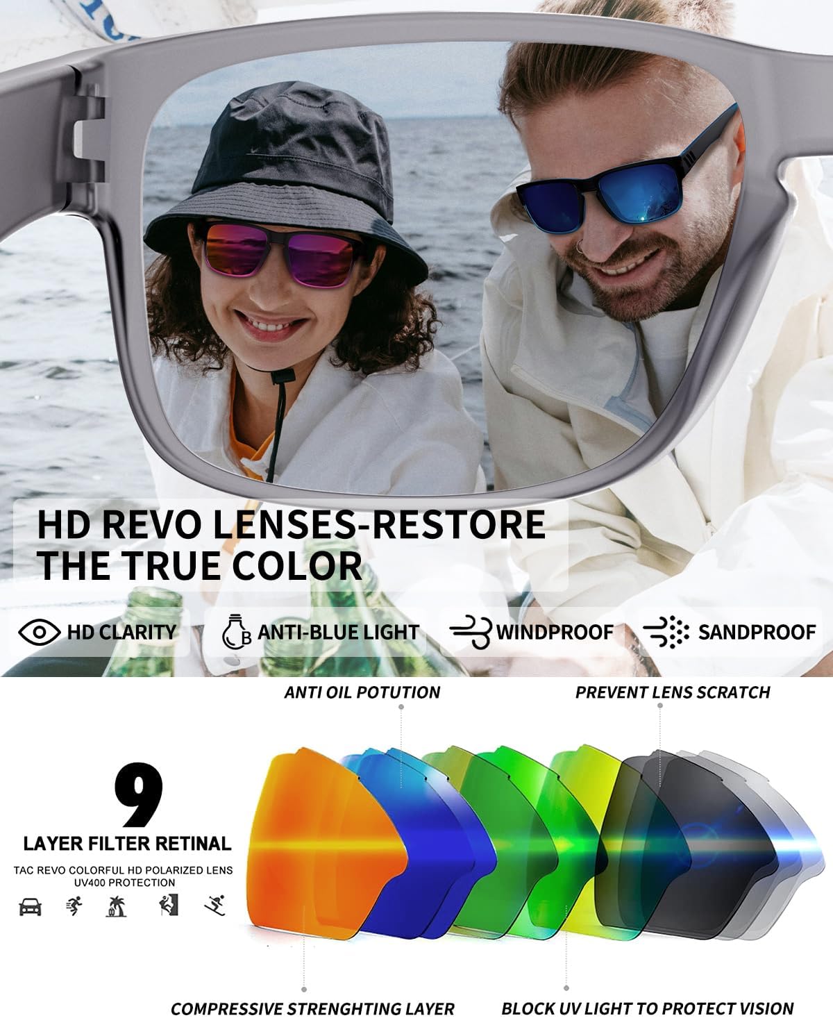 Rosemal Polarized Sunglasses for Women Men Sports Sunglasses Driving Cycling Running Fishing Hiking Golf UV400 TR90