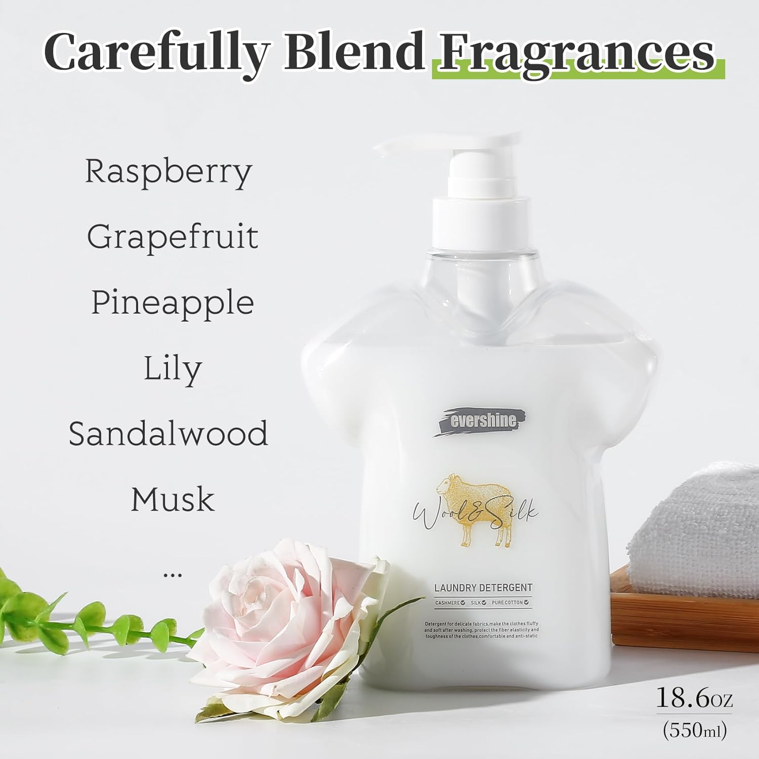 Wool & Silk Laundry Detergent Delicate Laundry Detergent Double Concentrated, Botanical Formula Safe for Wool, Cashmere, Silk, Sheepskin Mild and Enzyme Free Gentle Hand & Machine Wash – 18.6 Fl Oz - Image 5