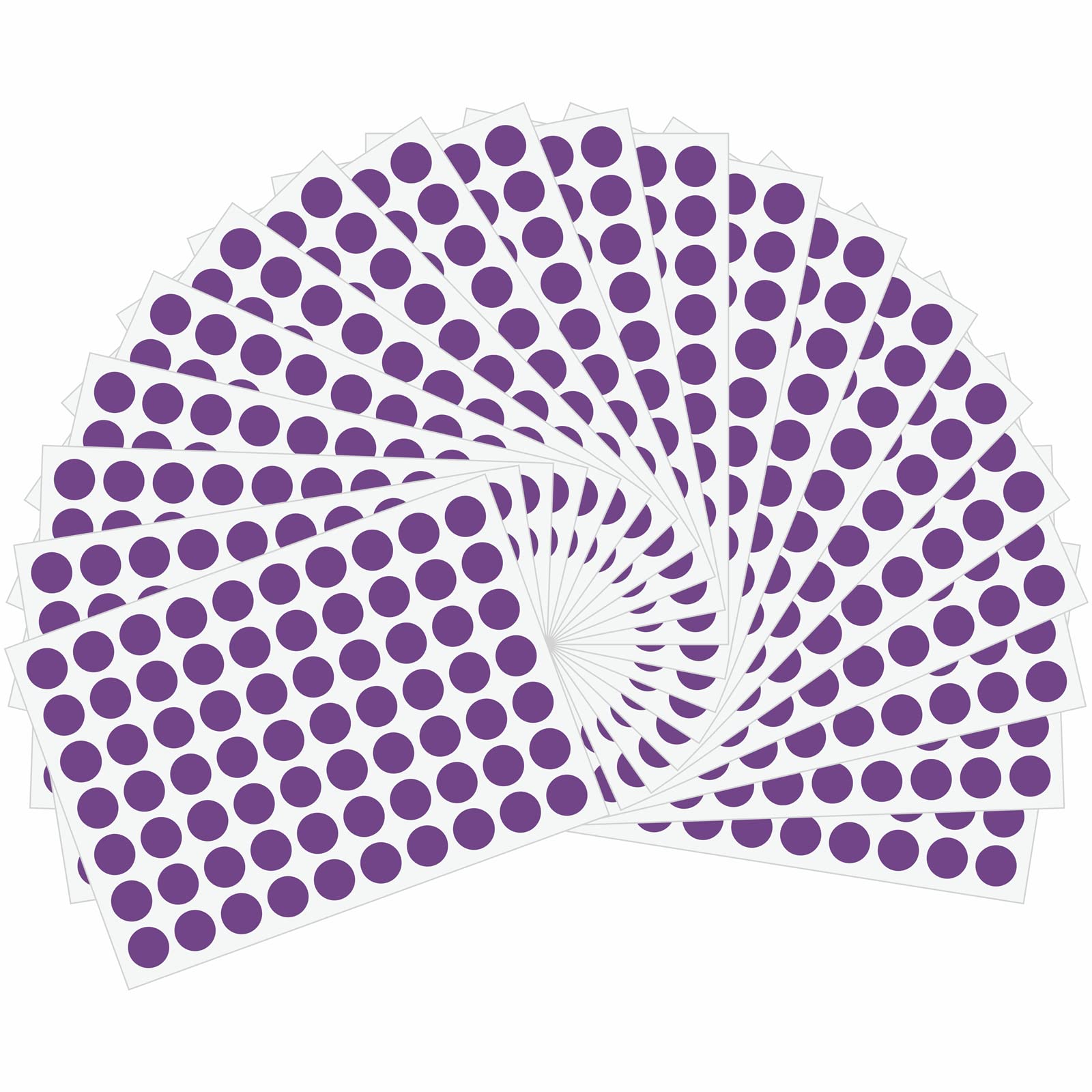 Hylabelest 10mm Round Coloured Dot Stickers Sticky Lables, 20 Sheets, Total Pack of 1400 (Purple)