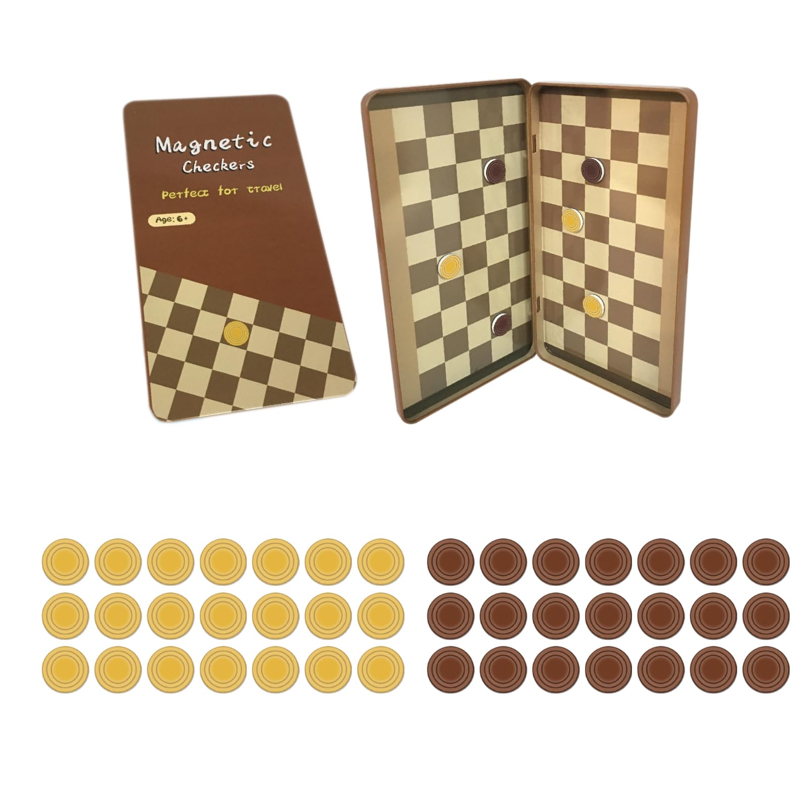 Andux Magnetic Classic Board Games Portable Lightweight Travel Size Chess Games THYX-02 (Checkers)
