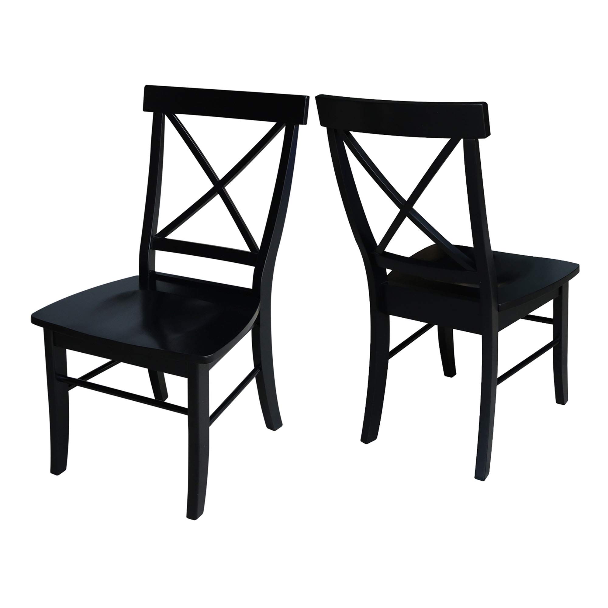 Set of Two X-Back Dining Chairs, Black