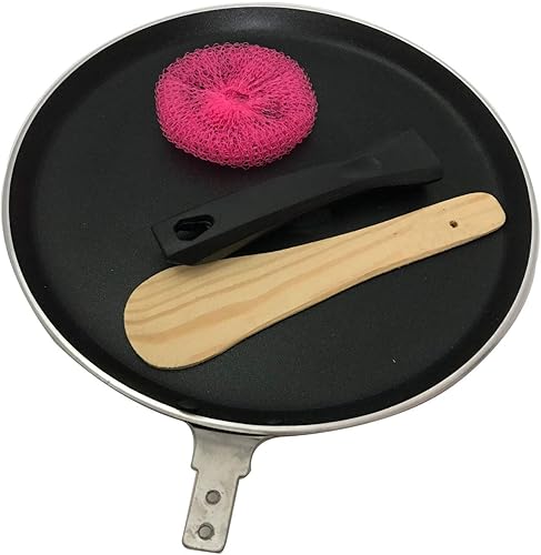 Miniatura 2 de Sartén Dosa antiadherente plana Tawa para Dosa Crepes panqueques Roti & Paratha de aluminio resistente con mango que se mantiene fresco, grosor