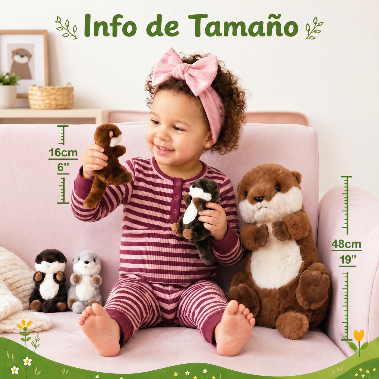 OUOZZZ Nutria de felpa y nutria de peluche madre y bebé - Peluche de animal marino realista de 38 cm, criatura marina ultra suave y adorable, regalo perfecto de cumpleaños o bebé nuevo para niños