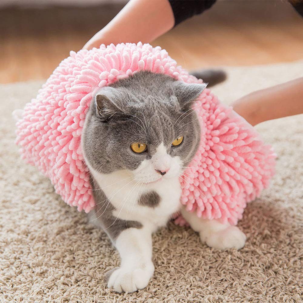 Serviette de Bain Absorbante pour Animaux Serviette en Microfibre Chenille pour Petits Moyens Chiens et Chats - 48 * 35cm