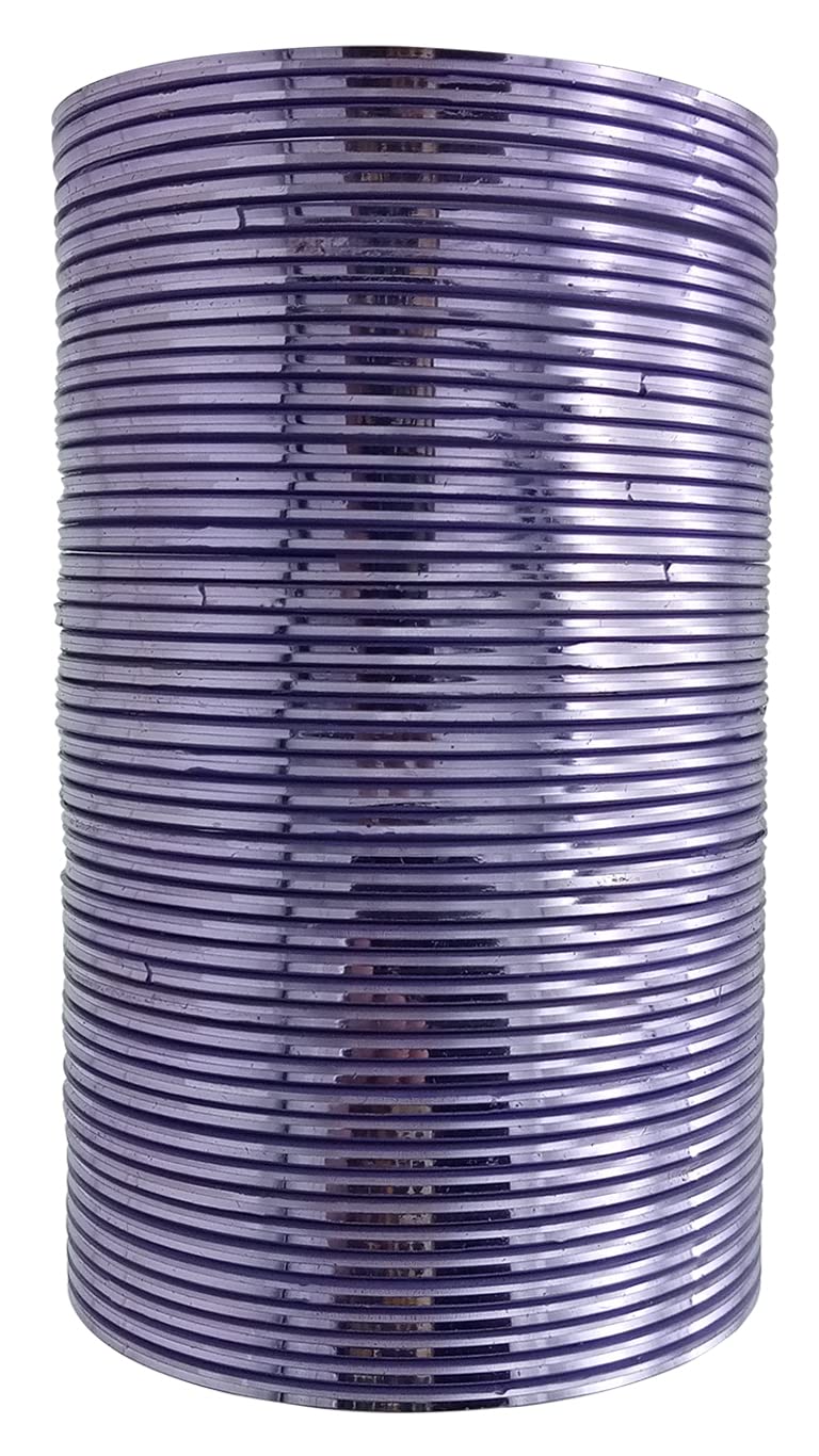 The Golden Cascade Purple Glossy Plain Bangles | Shining Chudi for Girls | Metal Bangle for Women | Bangles for Ladies | Bangles for Wedding (Pack of 24) (Purple, Large 2-8) (B0C1CJ33RK) Amazon Price History, Amazon Price Tracker