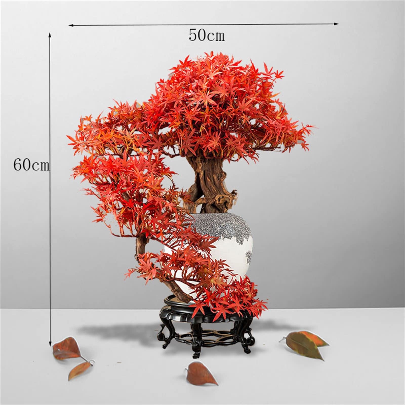 Bonsai Artificiale Foglia d'acero artificiale Bonsai Piante finte for interni Grandi piante Decorazioni con vasi in ceramica for la casa for Decorazioni simulate