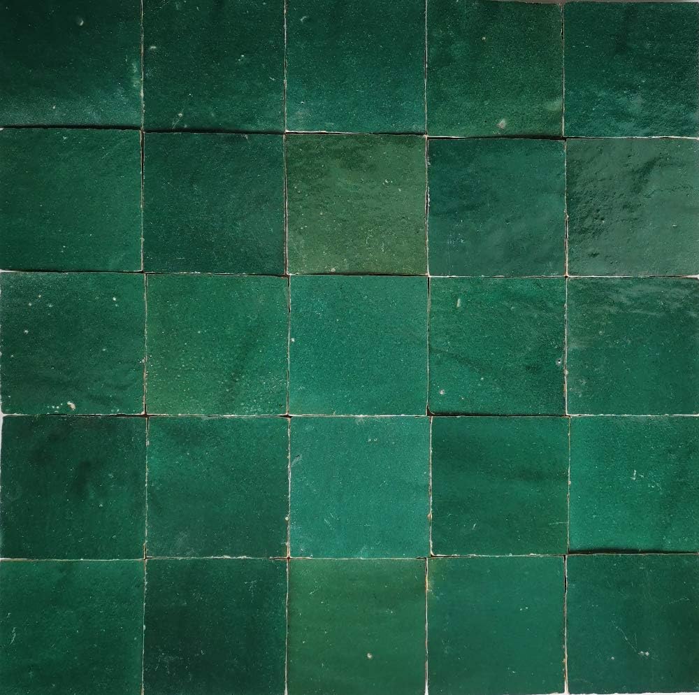 1 m² Handmade Cellular Wall Tiles Pearl Green Glazed 10 x 10 x 1.2 cm Moorish Mosaic Tiles