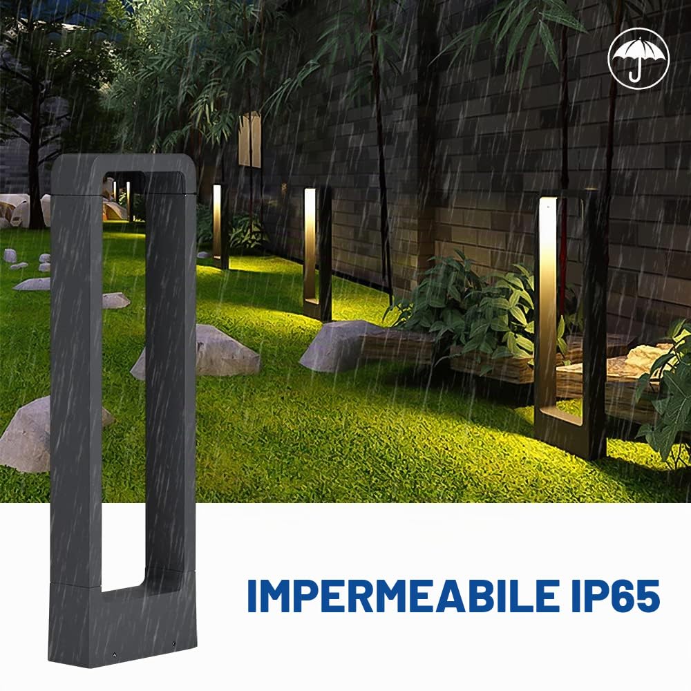 Shuniu Lampade a LED per esterni, 7 W, da giardino, 3000 K, per esterni, 48 cm, IP65, per giardino