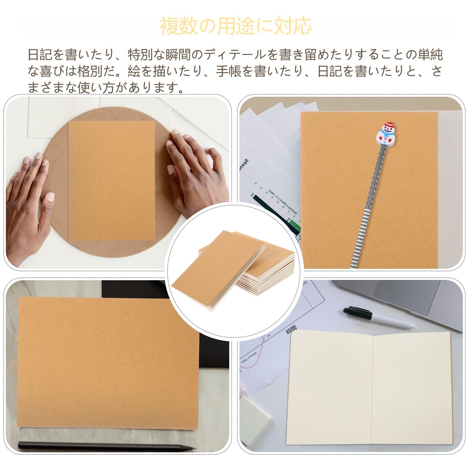 Amazon.co.jp: NUOLUX ノート 無地 a6 メモ帳 自由帳 クラフト 日記帳