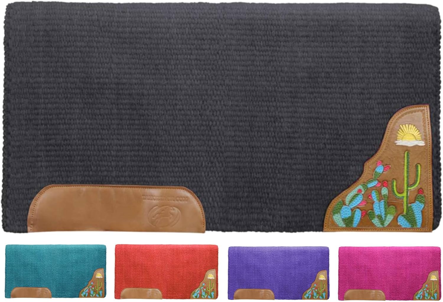 Tahoe Tack 34" x 36" Zara Cactus Solid New Zealand Wool Western Saddle Blanket Pad