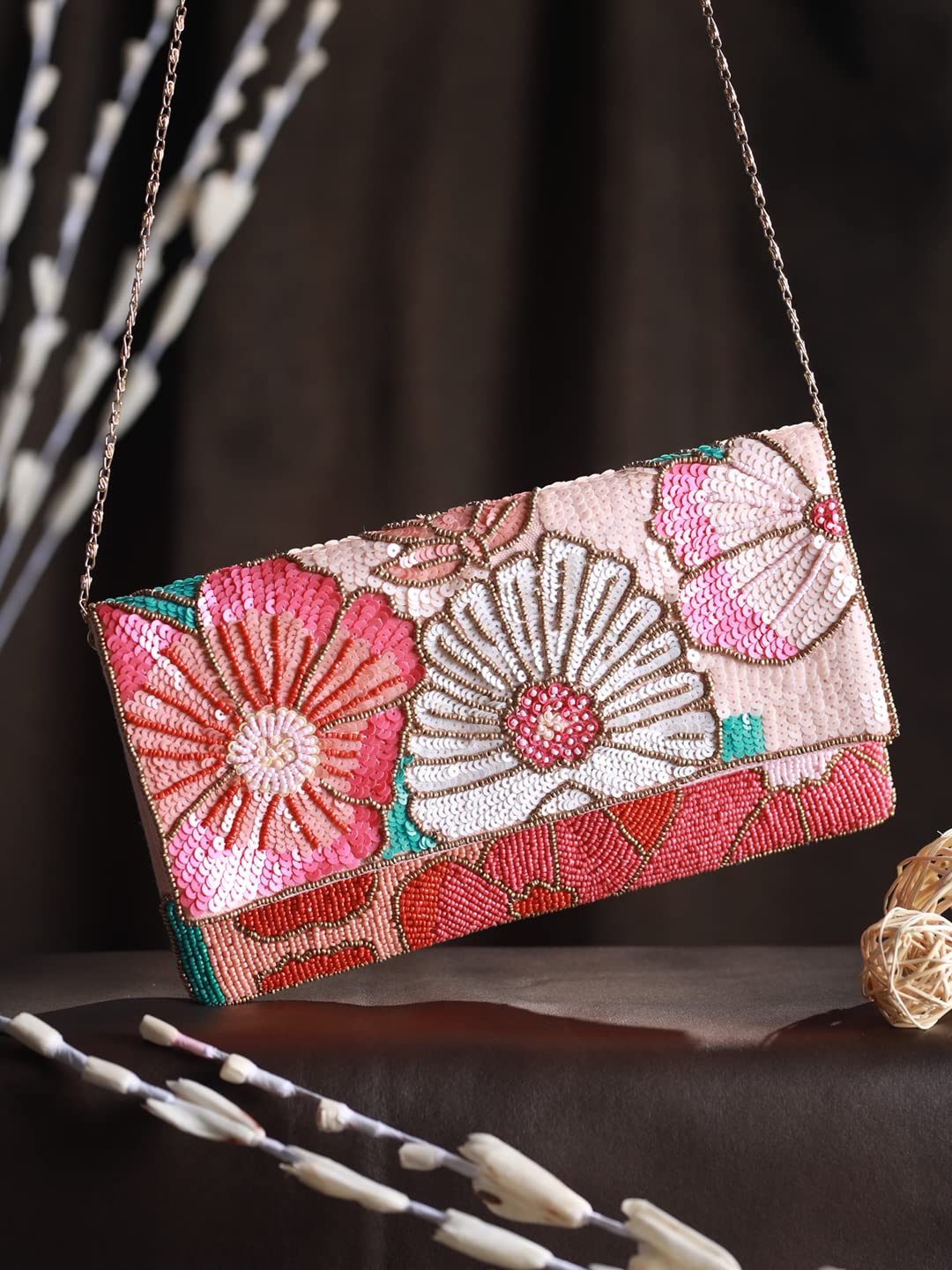 Priyaasi Subtle Shine Floral Sling Bag - Image 3 thumbnail