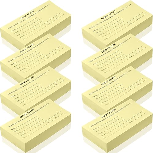 2000 hojas de boletos para rifas, 8 blocs de formularios de entrada en blanco, boletos para rifas, artículos de recaudación de fondos multicolor,