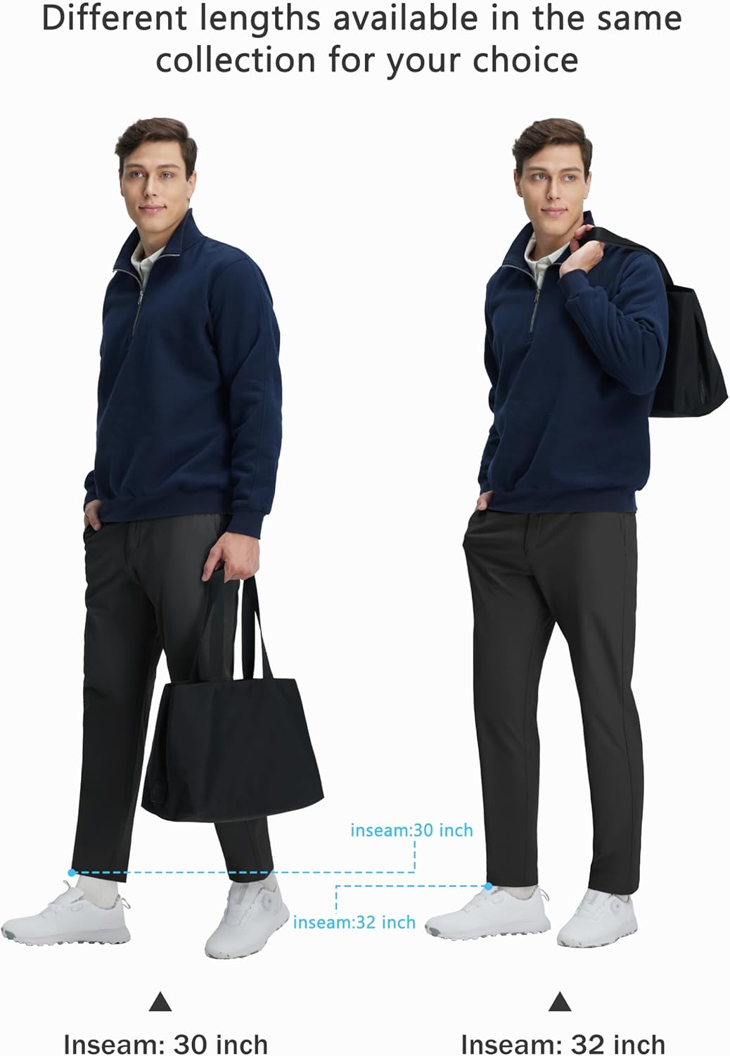 THE GYM PEOPLE Men's Golf Dress Pants Comfy Lightweight Casual Pants 30"/32" Travel Work Trousers with Pockets