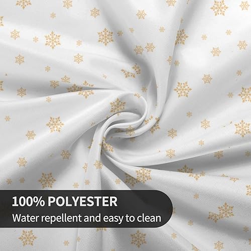 Miniatura 5 de Mantel redondo de copo de nieve de Navidad de 60 pulgadas, lavable e impermeable, tela de poliéster para mesa de picnic al aire libre, mesa de