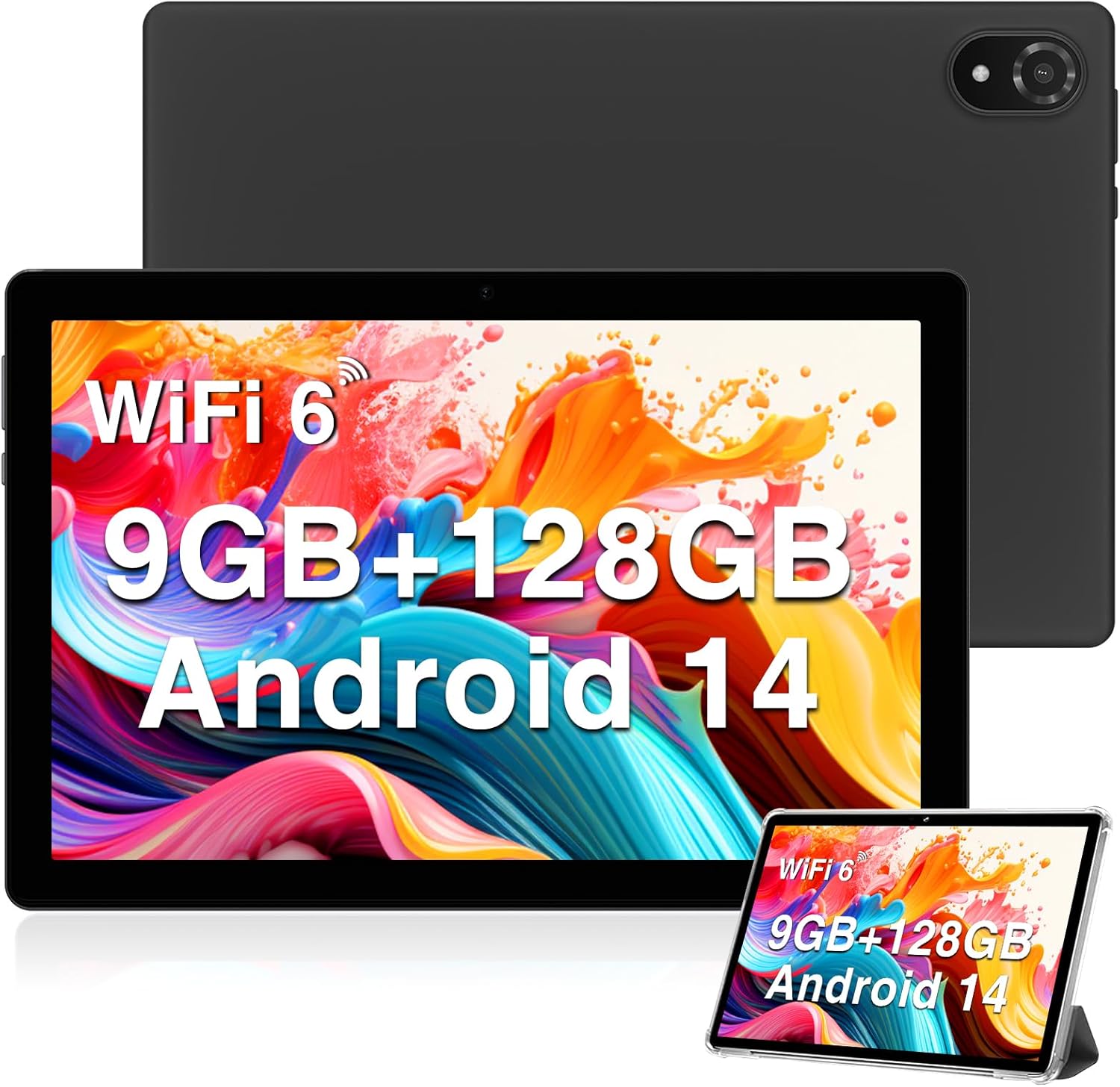 DOOGEE U10 Android 14 Tablet 10 inch, 9GB+128GB+1TB Expansion, Android Tablet 1280×800 HD IPS WIFI 6 Tablet, Bluetooth 5.0/Widevine L1/5060mAh/Dual Camera/Headphone Jack, Tablet PC 2024 – Gray