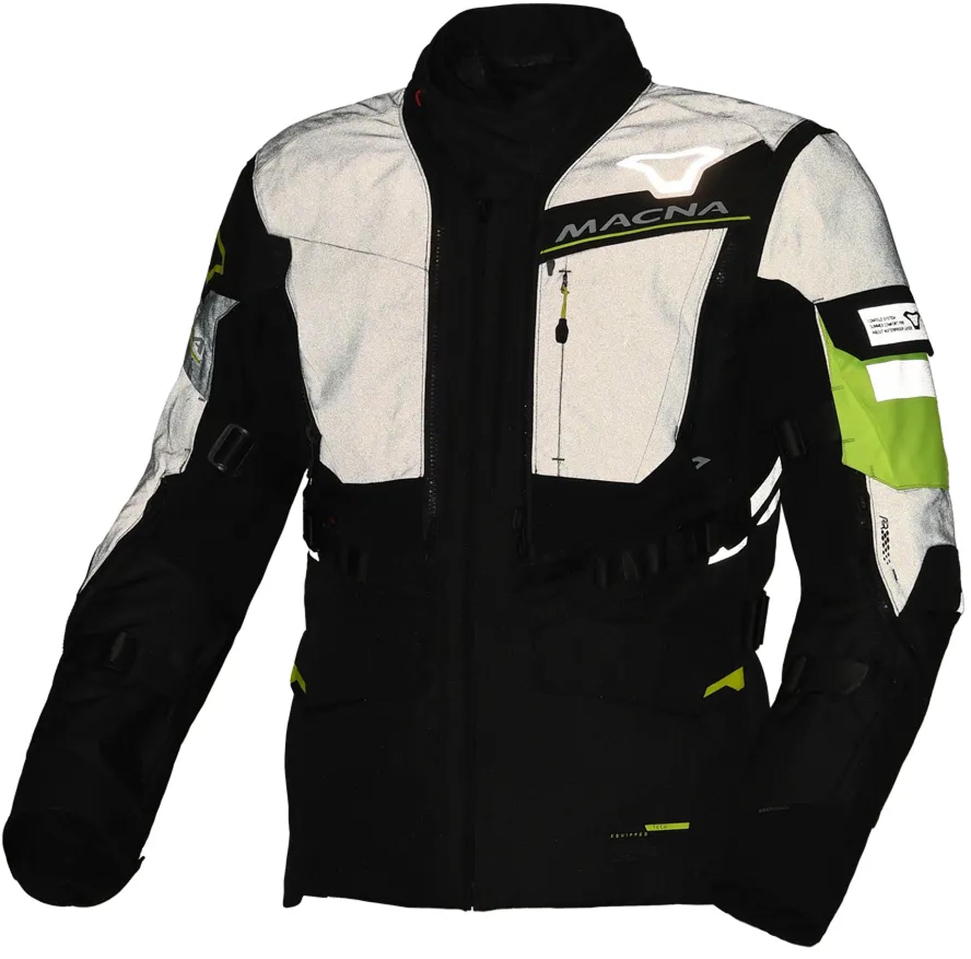 Macna Flexodus NightEye wodoodporna kurtka tekstylna motocyklowa, 3XL