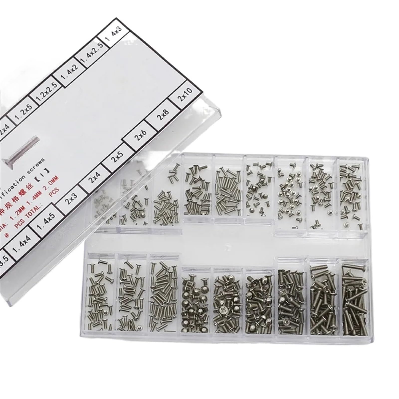 Micro Tiny Screws, 18Different Sizes Watch-Repair Tool Watch Back Cover Screw Box Maintenance Cross Small Eyeglass(2SET)