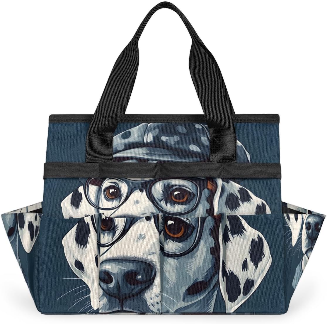 Funny Dalmatian Dog Heavy Duty Garden Tool Bag with 10 Pockets