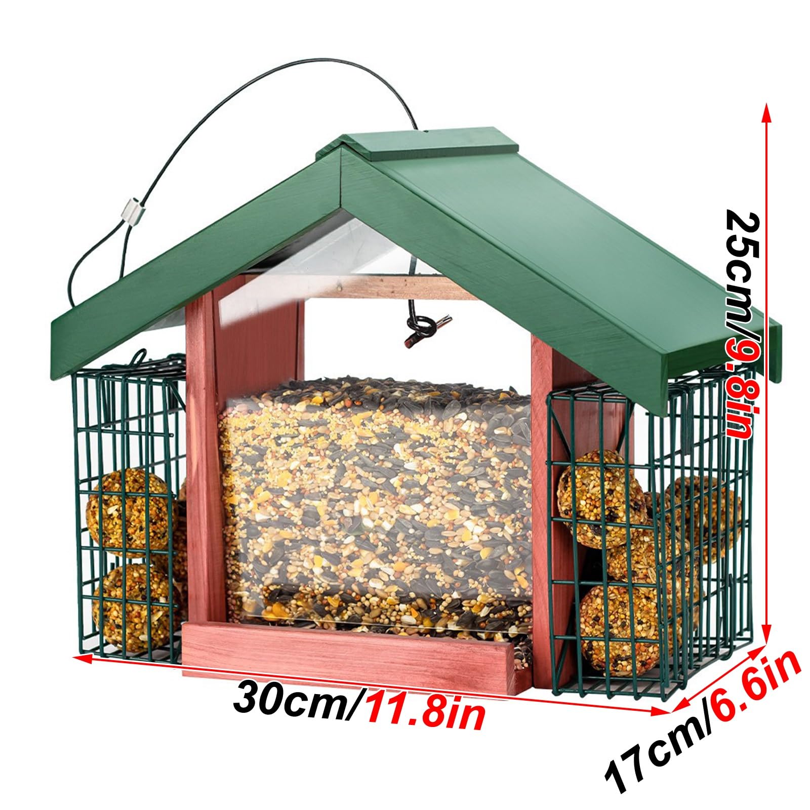 Mangiatoia per Uccelli da Esterno, Mangiatoia per Uccelli da Appendere, Facili da Pulire e Riempire, Grande Capacità, per Giardini e Cortili