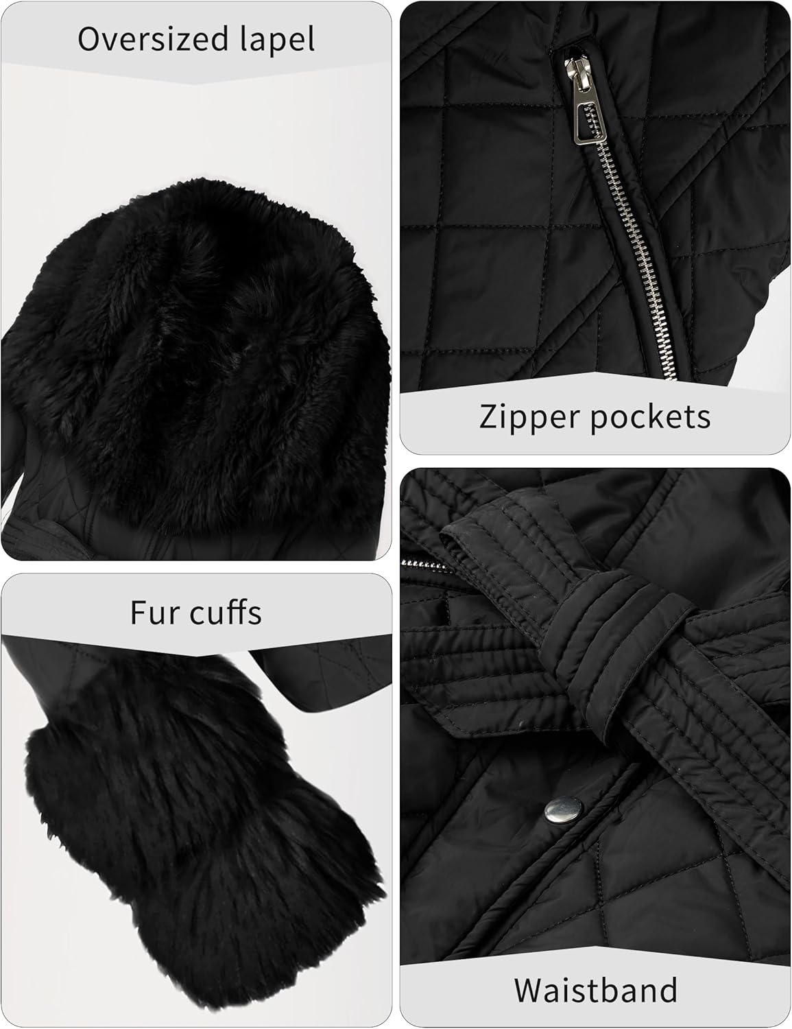 Bellivera Women Faux Leather Suede Jacket Moto Biker Coat Sherpa-Lined Overcoat with Removable Belt