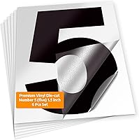 Vista 26 de iSYFIX Calcomanías de vinilo negro con el número 3 (tres), paquete de 6 calcomanías autoadhesivas de 8 pulgadas, calcomanías troqueladas y 3 Negro