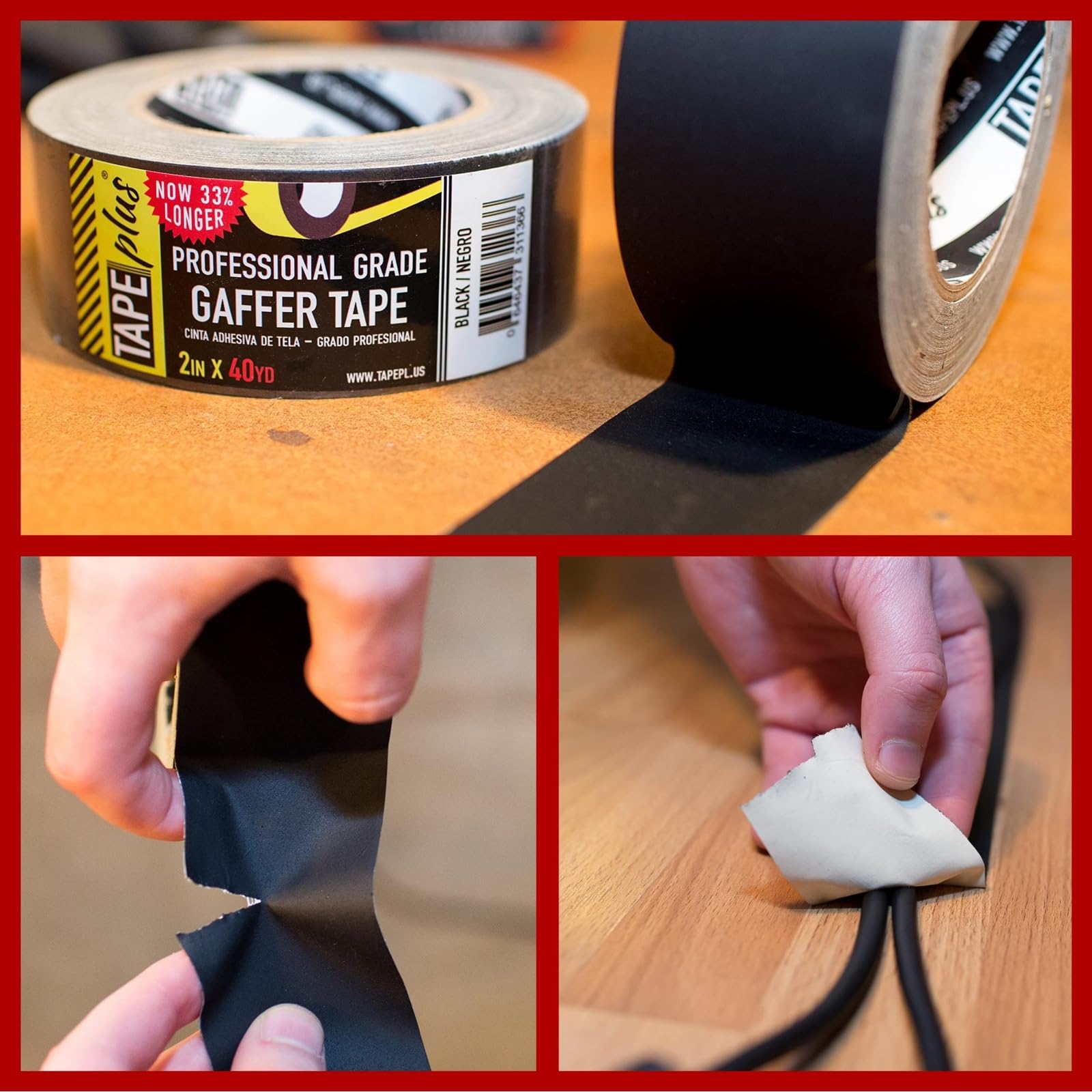 TapePlus Gaffer Tape - 40 Yard Black Roll (6-Pack) -7 TapePlus Gaffer Tape - 40 Yard Black Roll (6-Pack) -7