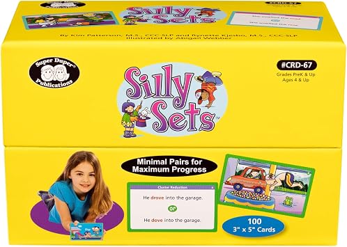 Super Duper Publications |Silly Sets Minimal Pairs for Maximum Progress Fun Deck | Listening Skills and Language Development Flash Cards | Educational Learning Materials for Children