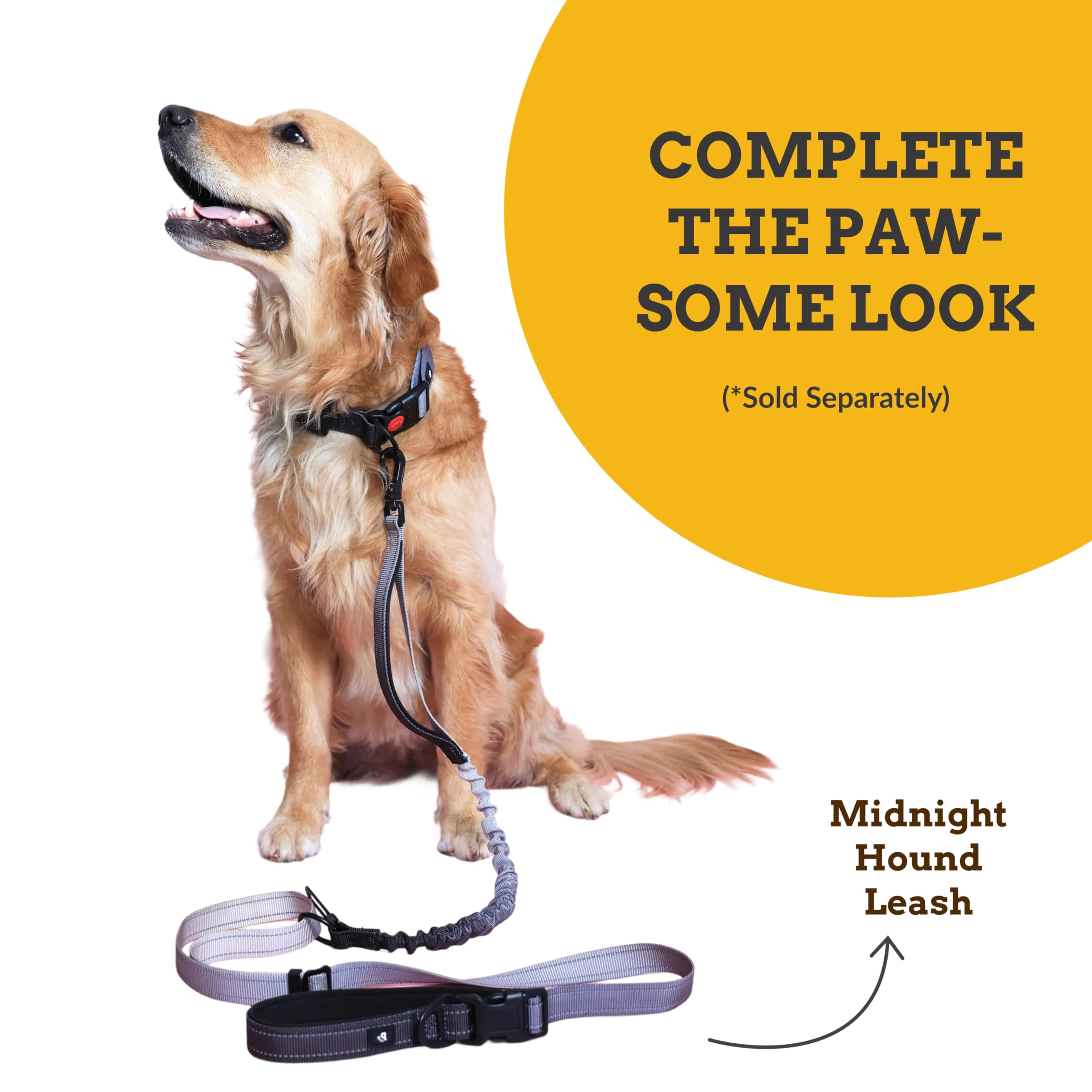 Bark Baskets Midnight Hound Gradient Dog Collar, Large, Black & Grey 3