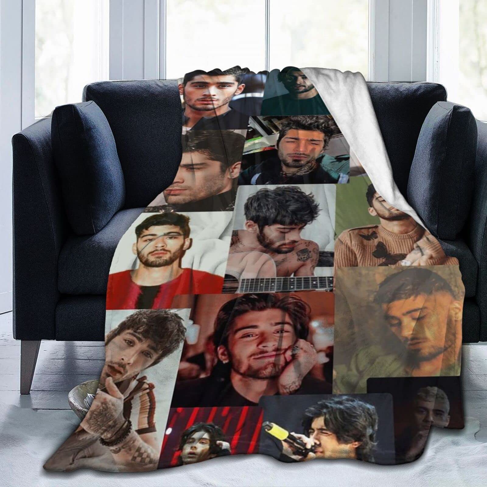 YINGD Zayn Malik Collage Blanket (3 Sizes), Warm, Lightweight & Cozy, Super Soft & Comfy Flannel Blanket, Fleece Blanket, Microfiber Anti-Pilling 150CM X 125CM