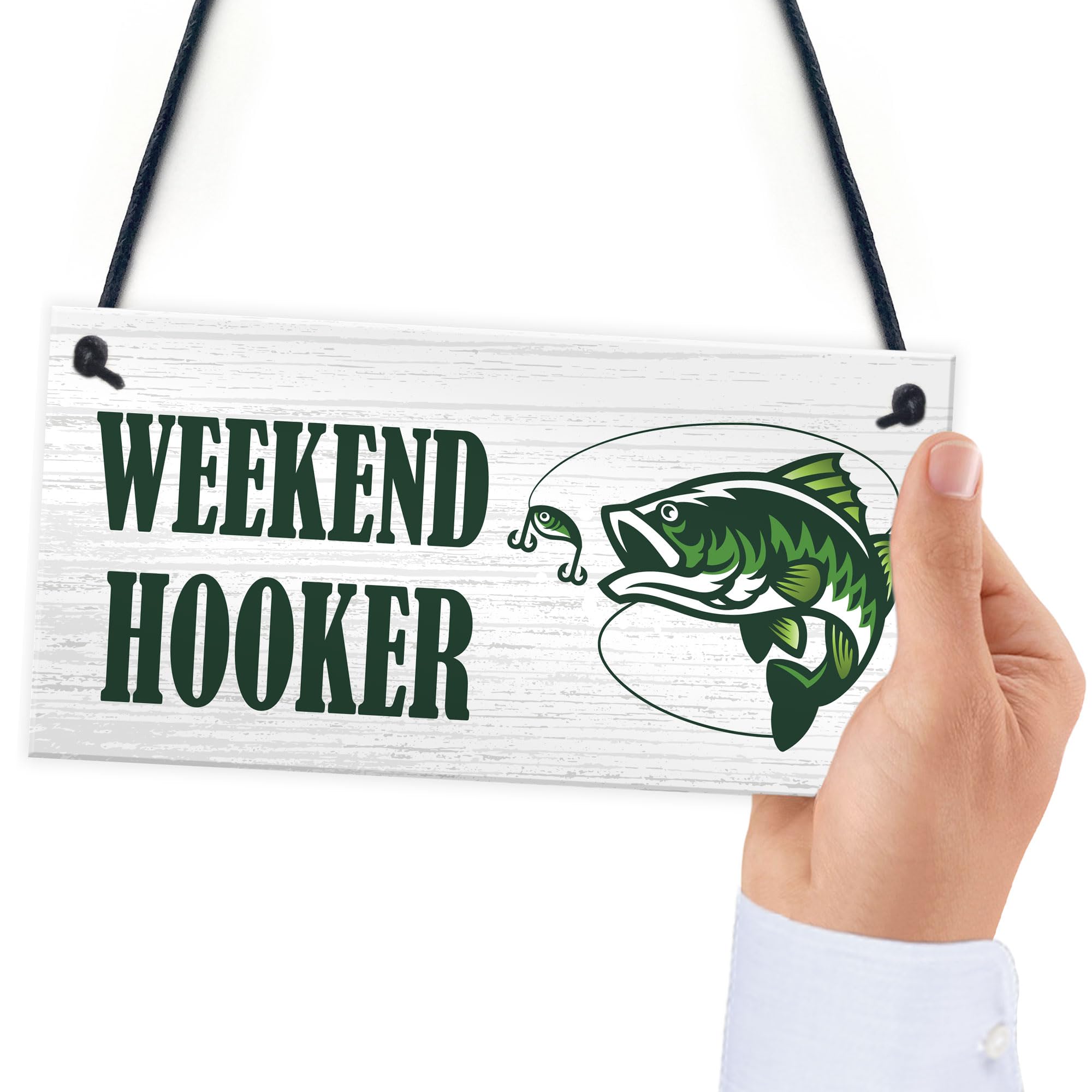 Red Ocean Funny WEEKEND HOOKER Sign Fishing Sign Fisherman Gift Fishing Gift For Him Men Novelty Gift Man Cave Garage Sign