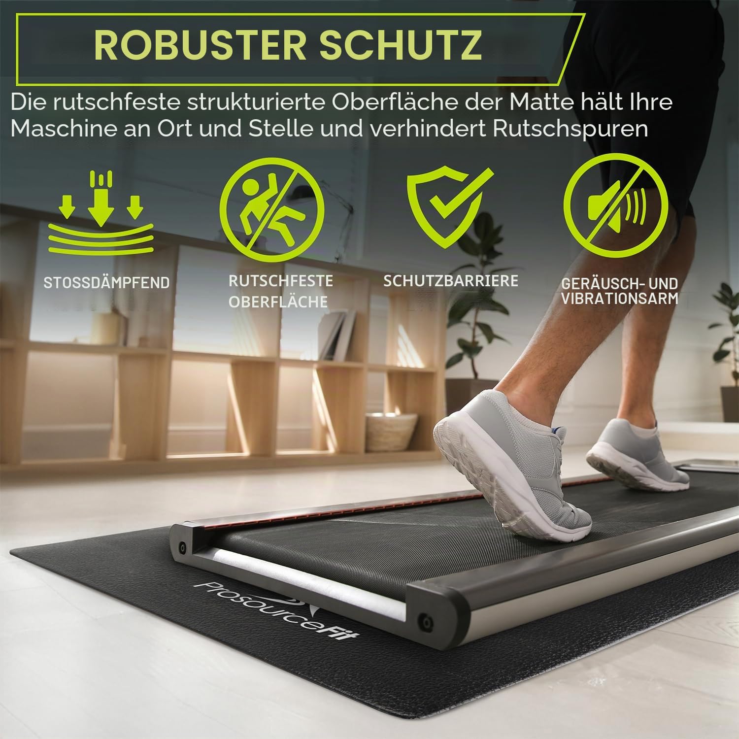 ProsourceFit Exercise Equipment & Treadmill Mat High Density PVC Floor Protector, 3 x 6.5-feet